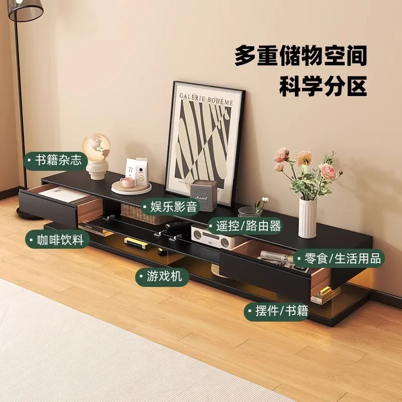 

Floor TV Cabinet Black Medieval Living Room Household Solid Wood 2024 New Suspension