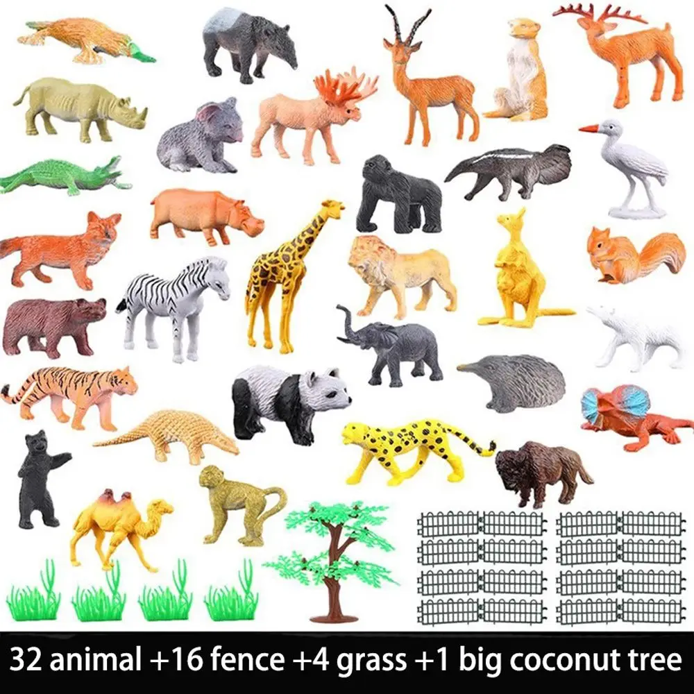 53 pz/set Collezione di Sviluppo Cognitivo Giocattolo Mini Animale Mondo Zoo Modello di Simulazione Animale Modello Animale Figura Animale