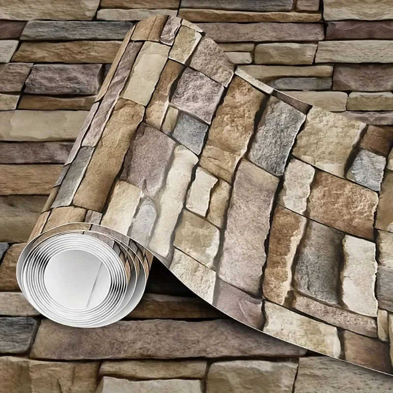 Vinyl Stone Pattern Decor Contact Paper for Home Decor Self Adhesive Waterproof Removable Wallpaper for Living Room Wall Decor