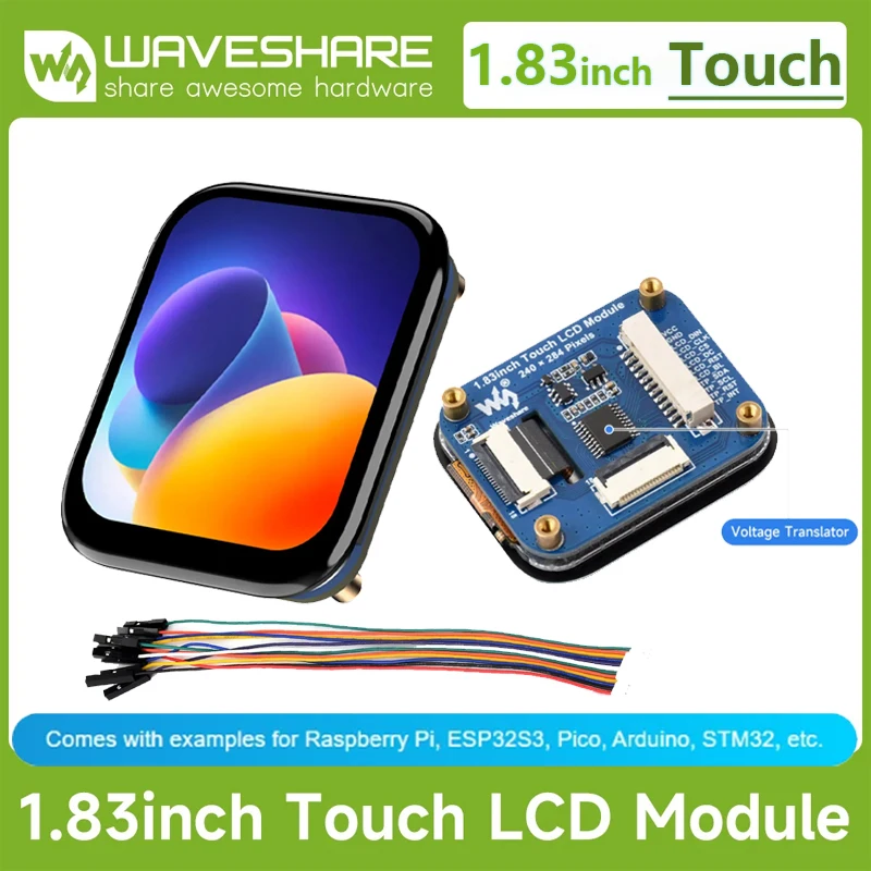 

Модуль сенсорного ЖК-дисплея Waveshare 1,83 дюйма для Raspberry Pi/ESP32, микро-ЖК-дисплей, IPS, SPI и I2C, 262K, 240×284 пикселей