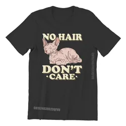 No Hair Sphinx Hip Hop Tshirts Canadian Hairless Cat Sphynx Printing Tops Comfortable Men T Shirts Clothing Unique Father's Day