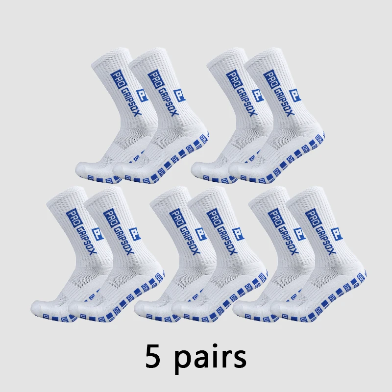 5 Paar PRO Grip Socken Rutschfeste Fußballsocken für Herren und Damen, Anti-Rutsch Sportsocken mit Grip-Pads für Fußball