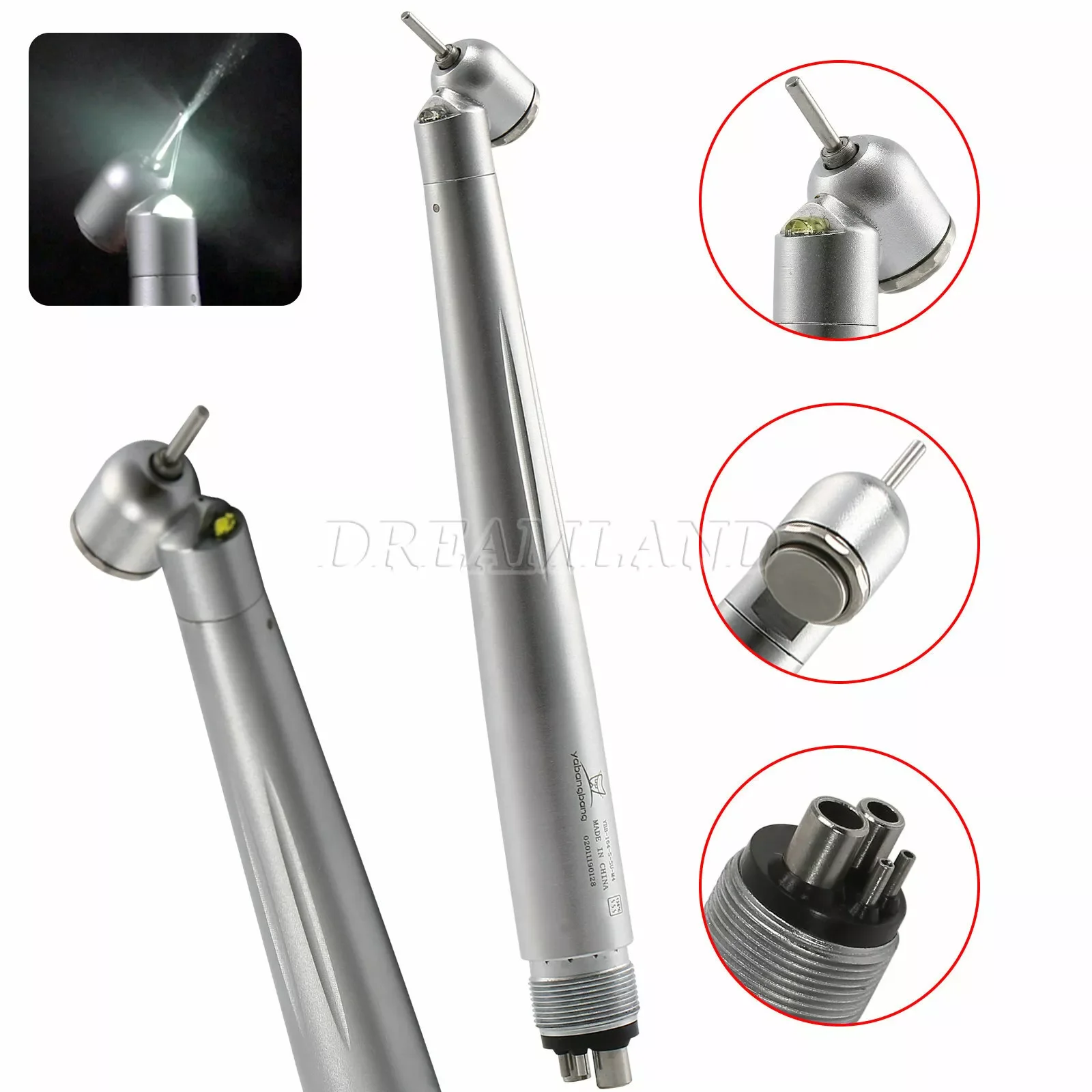 Dental 45 Degree Surgical High Speed Handpiece LED Fiber Optic E-generator Push Button 4Hole Fit Nsk Pana Max/Kavo