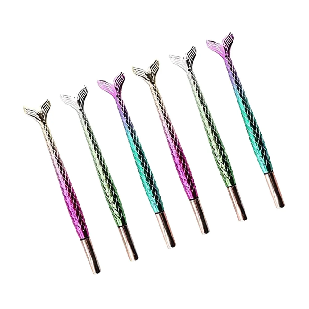 6Pcs Delicate Gel Pens Mermaid Tail Design Smooth Writing Multi-Function Handwriting Pen Household Portable Sign Pen