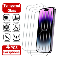 4Pcs Tempered Glass For iPhone 15 14 13 12 11 16 Pro Max X XS Max XR 8 7 Plus 16e Screen Protectors Film For iPhone SE 2020 2022