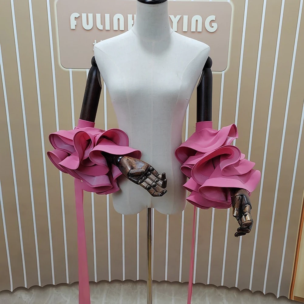 Accessoires de danse Standard compétition os de poisson grande dentelle lac bleu femmes rouge salle de bal vert foncé brassard banderoles