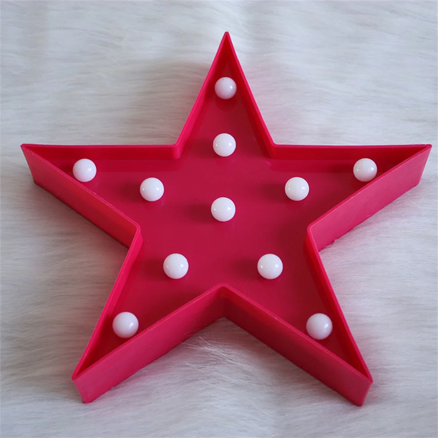 LED Pentagram Decorative Lights Battery Power Star Decor Neon Light For Girls Bedroom Wall Decoration Stage Atmosphere Lamp