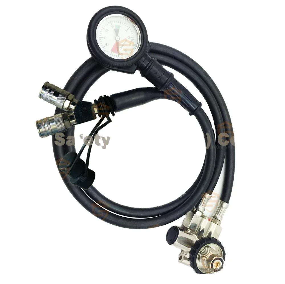 SCBA Brass High Pressure Regulator Assembly with Y Connector&Gauge&Alarm Whistle&Middle-Pressure Hose