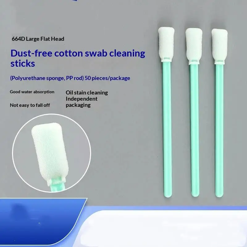 50 Pack Dust Free Foam Cleaning Swabs Lint Free High Absorbent Sponge Head Precision Electronics Tool
