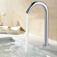 Touchless Bathroom Sink Faucet, Modern Silver Sensor Faucet, Sink Faucet Sensing Distance of 3.94 Inches
