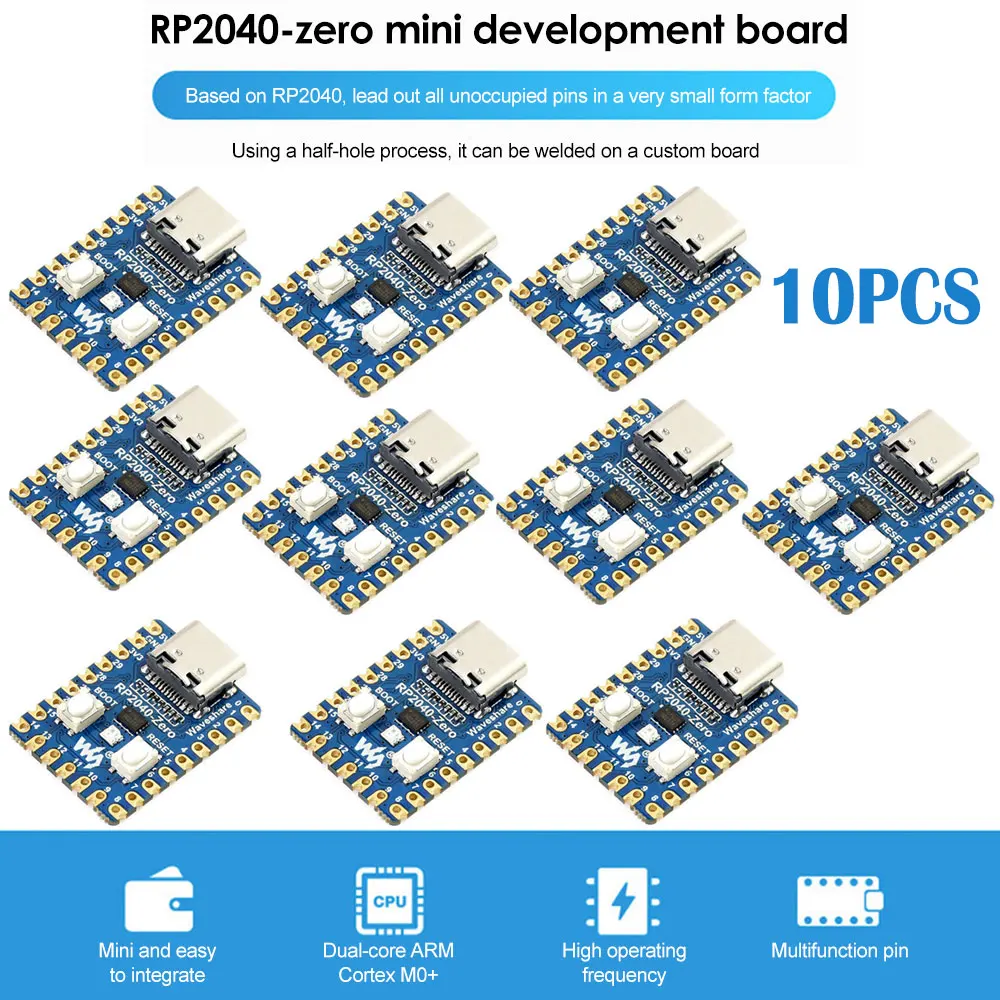 placa de desenvolvimento raspberry pi microcontrolador rp2040 zero pico rp2040 cortex dual core processador m0 mais flash 2mb 110 pcs 01