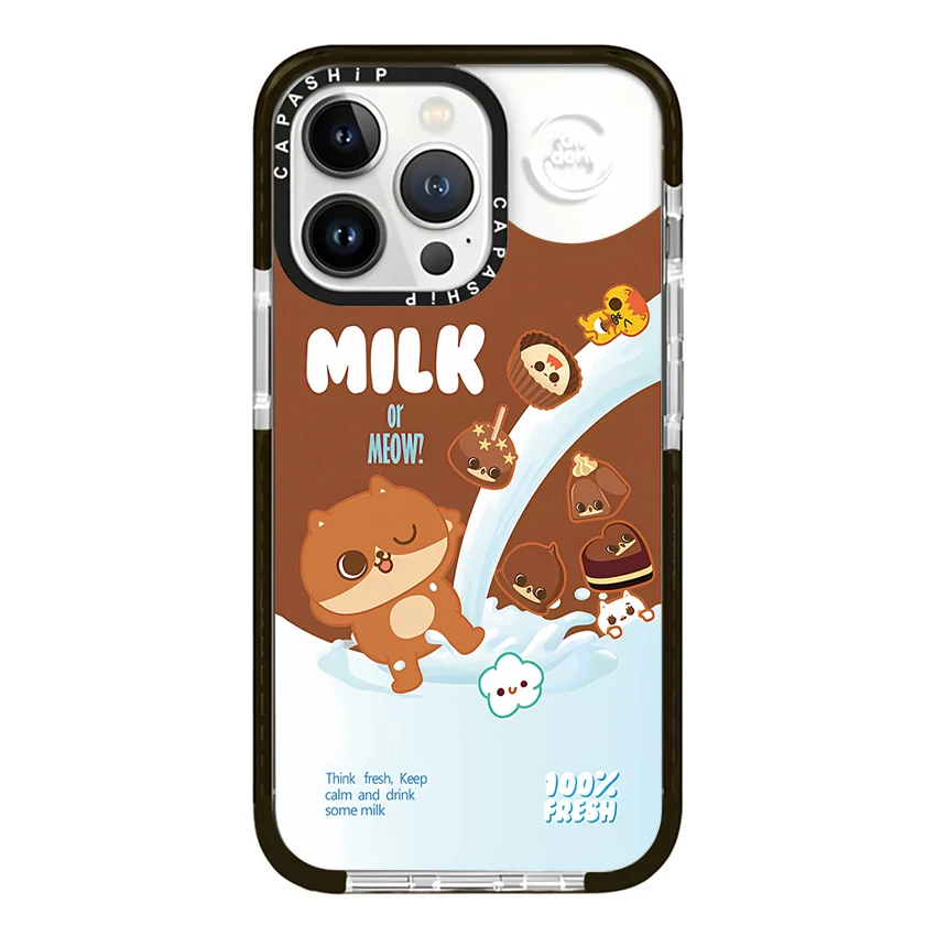 Casing belakang ponsel kucing coklat, penutup belakang HP lembut TPU tahan guncangan untuk iPhone 16 15 14 13 12 11 Pro X XS XR Max 7 8 Plus SE