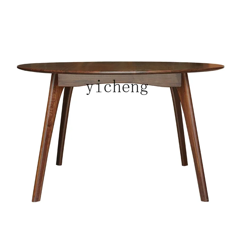 

ZK all solid wood dining table household log small apartment new Chinese dining table and chair combination home accessories