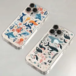 Summer Cartoon Dolphin Whale Pattern Case For Samsung A73 A72 A71 A55 A52 A51 A50 A35 A33 A32 A31 A30 A24 A23 A22 A13 A12 A05 5G