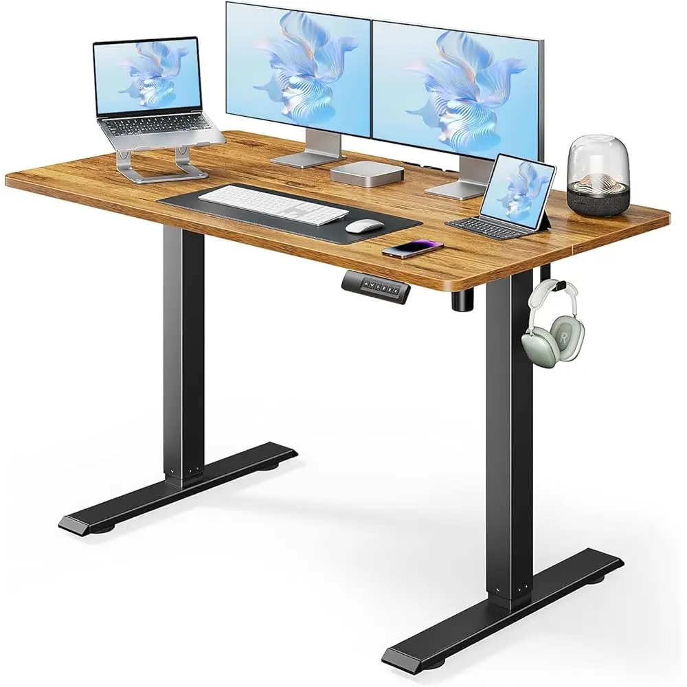 

Electric Standing Desk, Adjustable Height Stand Up Desk, 48 X 24 Hes Sit Stand Home Office Desk, Computer Desk, Rustic Brown