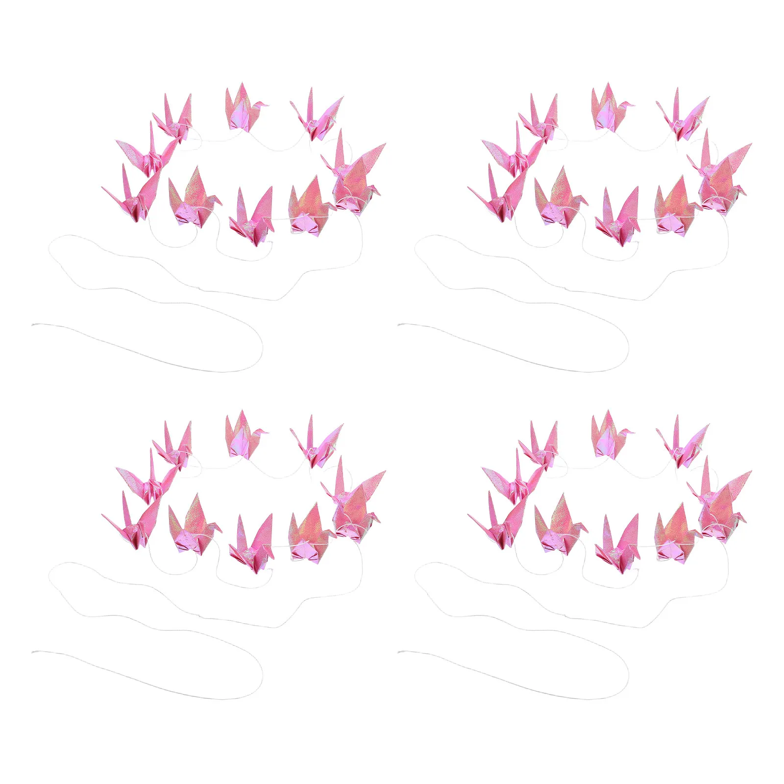 4Pcs Waterproof Origami Crane Party Favors Hand-Folded Crane Ornament Set for Graduation Photography Props Festival Celebration