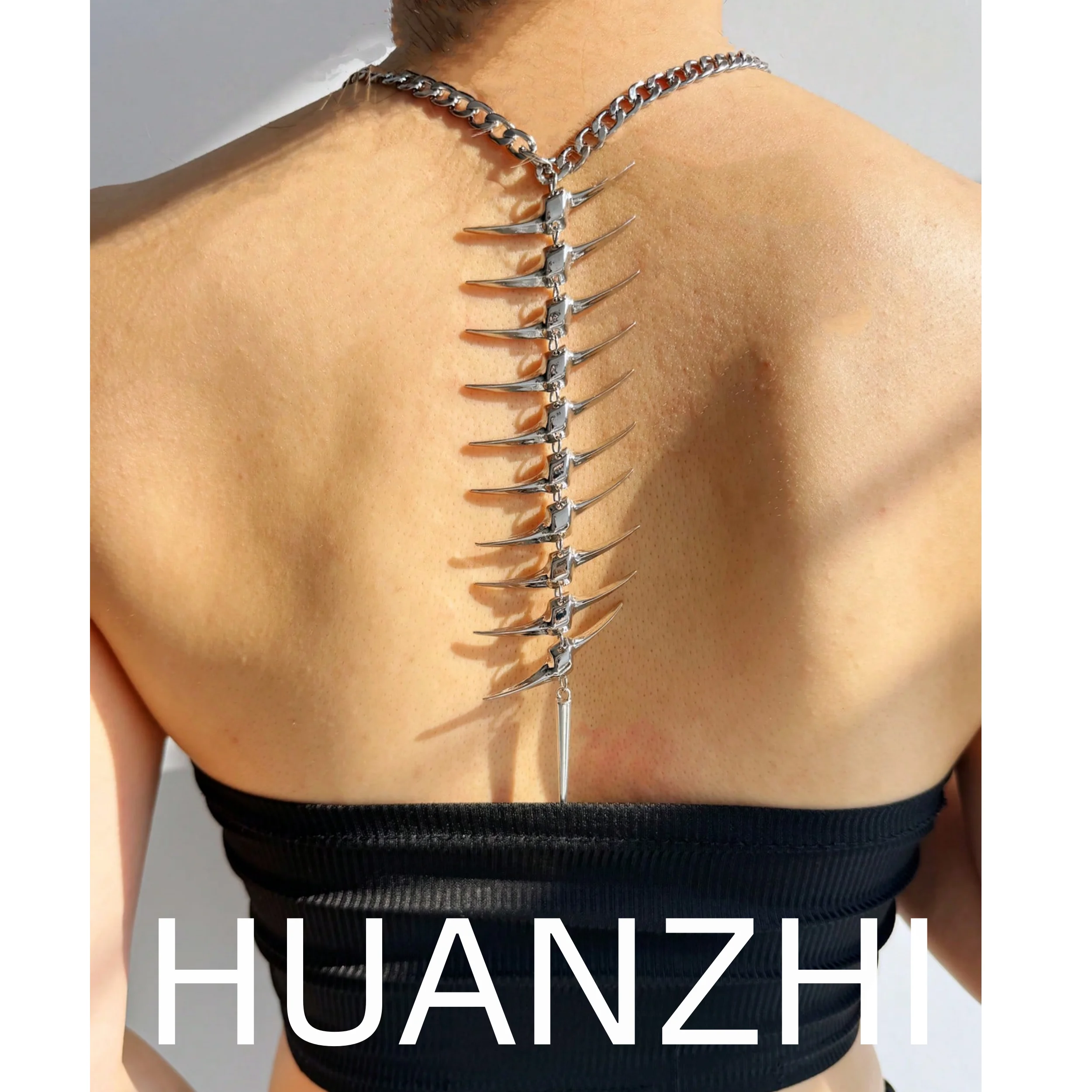 Punk Thorn Gothic Thorn Body Chain Full Length Spine Metal Structure Stable Banquet Connection Weekend Club Wear Women Jewelry