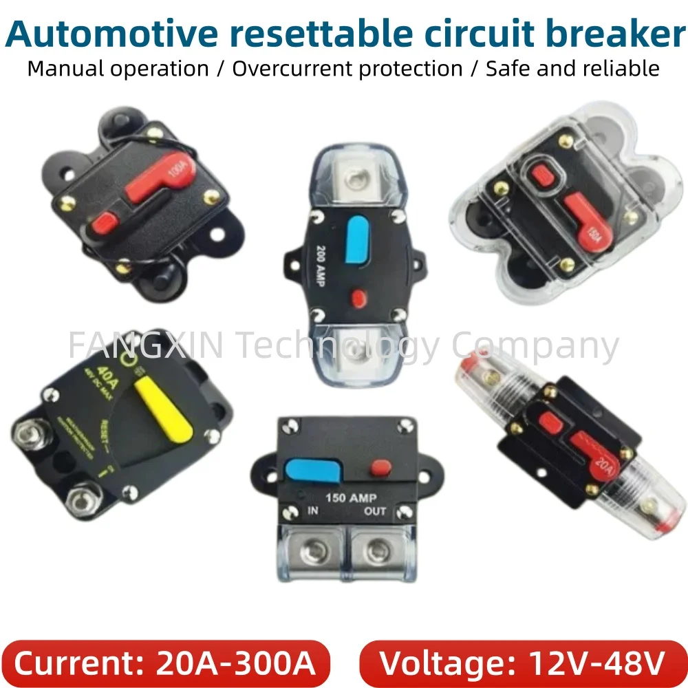 Disyuntor 12V 24V 48V 30A 40A 50A 60A 80A 100A para Auto, Coche, Bicicleta, Audio Estéreo, Energía Solar, Disyuntor de Reinicio, Fusible, Inversor