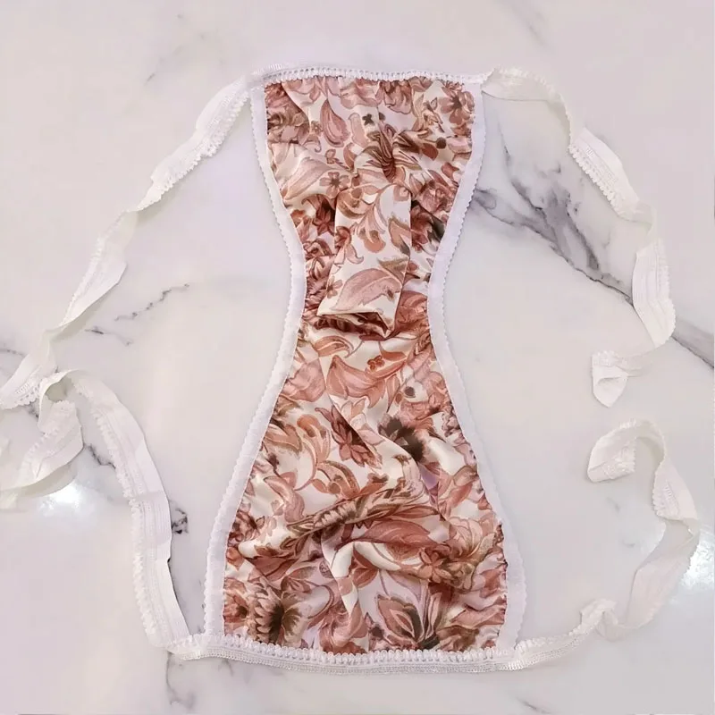 سراويل داخلية ناعمة لامعة للرجال سراويل داخلية حريرية ملمس قابلة للتعديل حزام خصر مثير BF زي FKK عرض حي للرقص حفلة خاصة