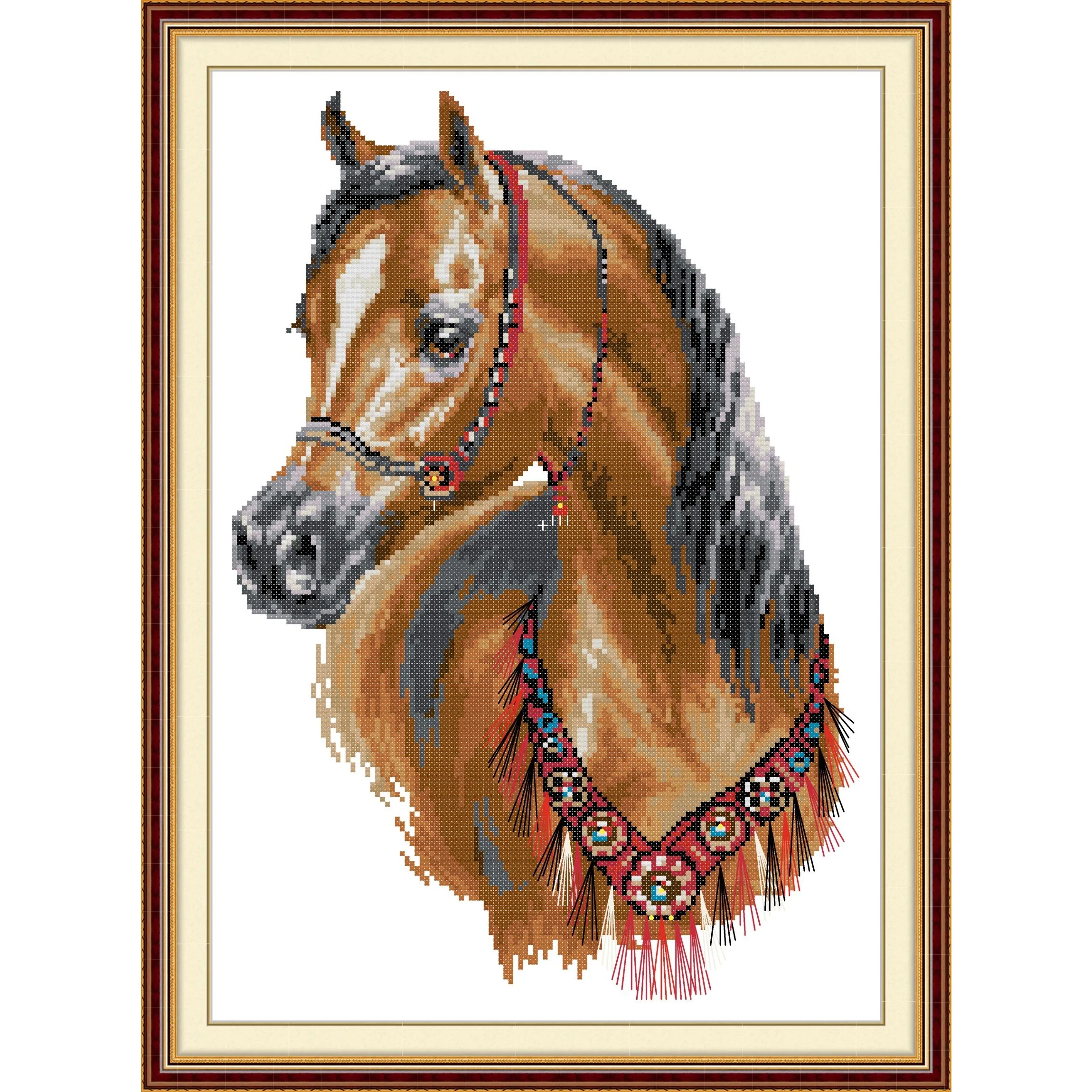 

Joy Sunday Pre-printed Cross Stitch Kit Easy Pattern Aida Stamped Fabric Embroidery Set-Arabian Horse