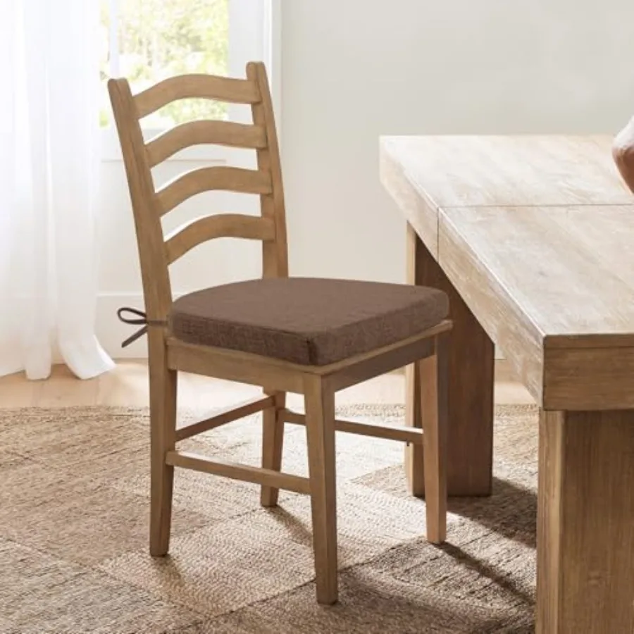 Chair Cushions for Dining Chairs, Non Slip Chair Pads with Ties and Washable Covers, Memory Foam Kitchen Chair Cushions Set of