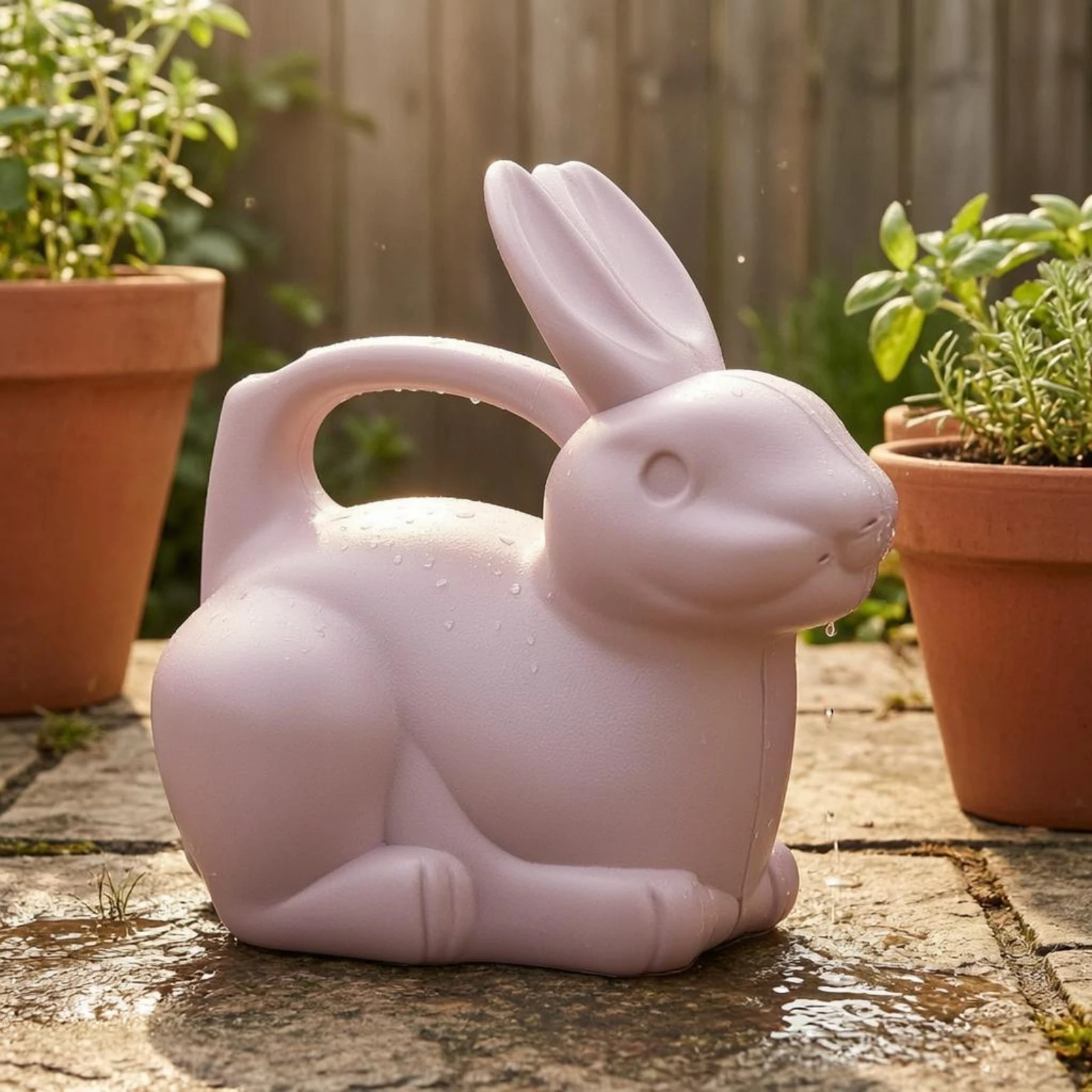 Plastic Rabbit Watering Can Lightweight Plant Care Item Garden Supply Safe Material for Children view 2