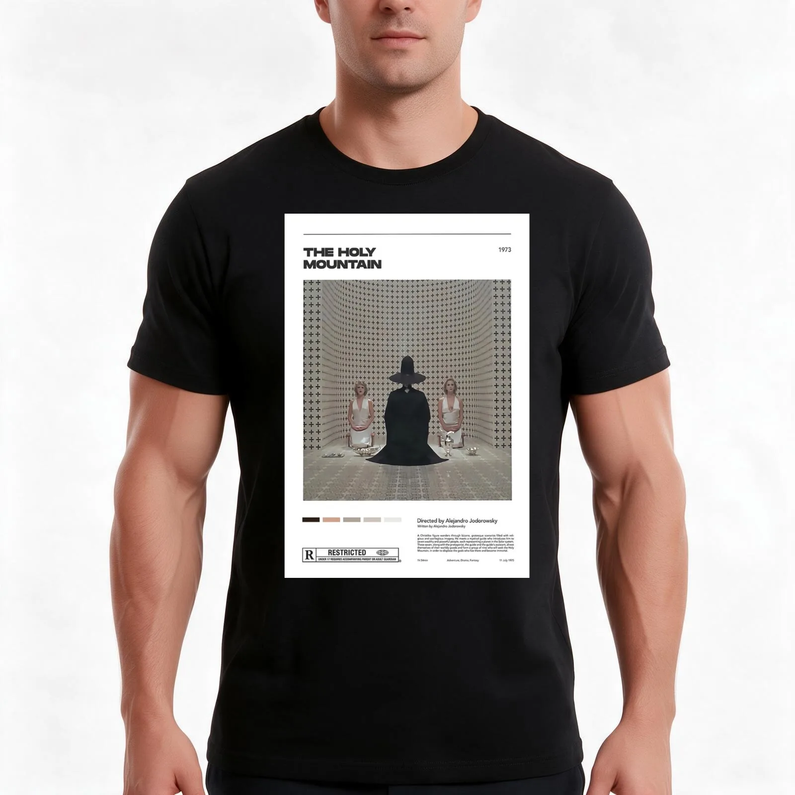 The Holy Mountain T-Shirt, Summer Casual Cotton Tee, Oversized Streetwear Tops, Vintage Graphic Print, Loose Fit Short Sleeve