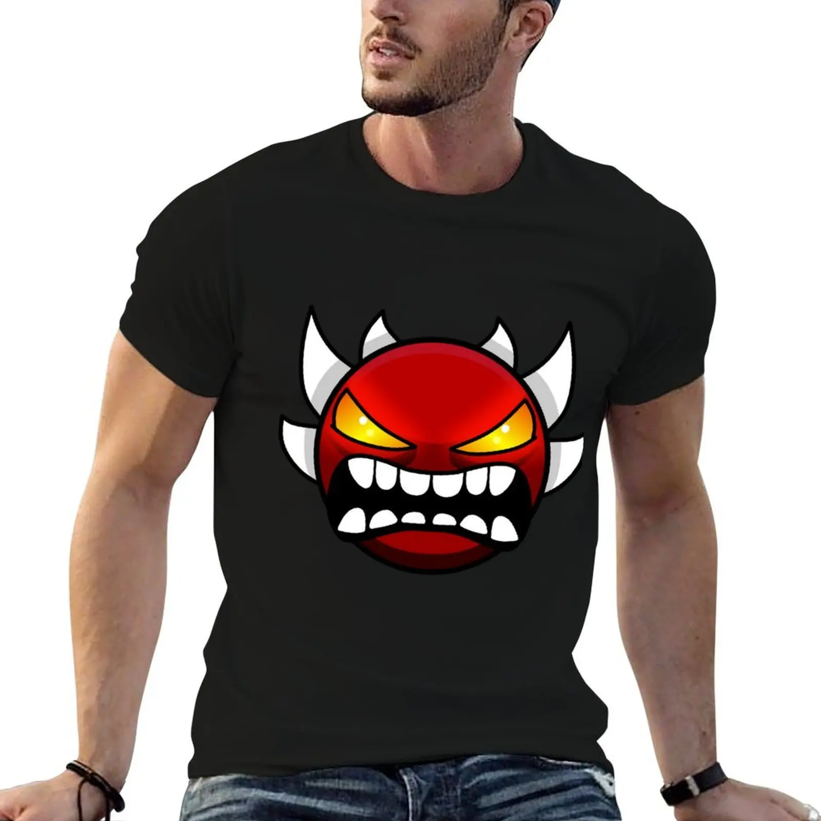 Geometry dash Extreme demon T-Shirt aesthetic clothes man t shirt black t shirts for men