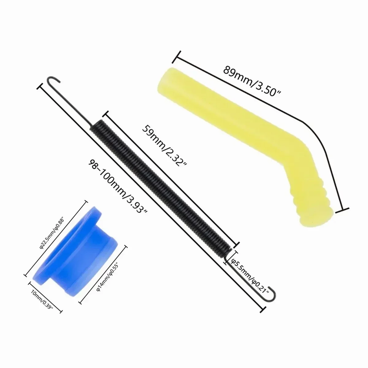 

New Exhaust Pipe Tubing Joint Adapter Silicone Gasket Muffler Joiner Spring 98mm 100mm 16mm for HSP 1/8 1/10 RC Nitro Engine Car