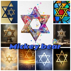 Star of David Diamond Painting Kit J-Jewish Style DIY Diamond Embroidery Cross Stitch Adult Handicraft Gift Mosaic Home Decor