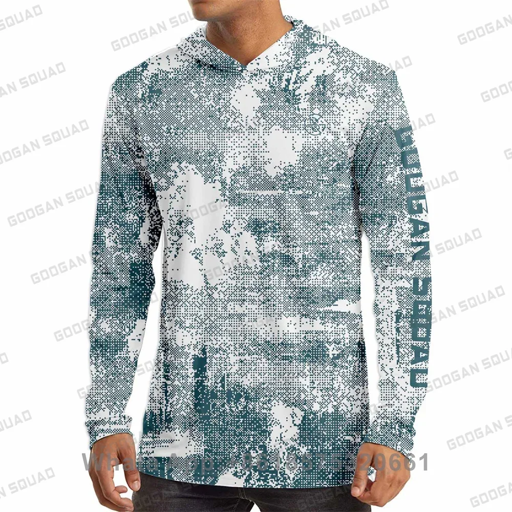 GOOGAN SQUAD UPF 50+ Sun Protection Long Sleeve Hoodie Shirt SPF/UV T-Shirt for Running Fishing Hiking Workout Shirt view 3