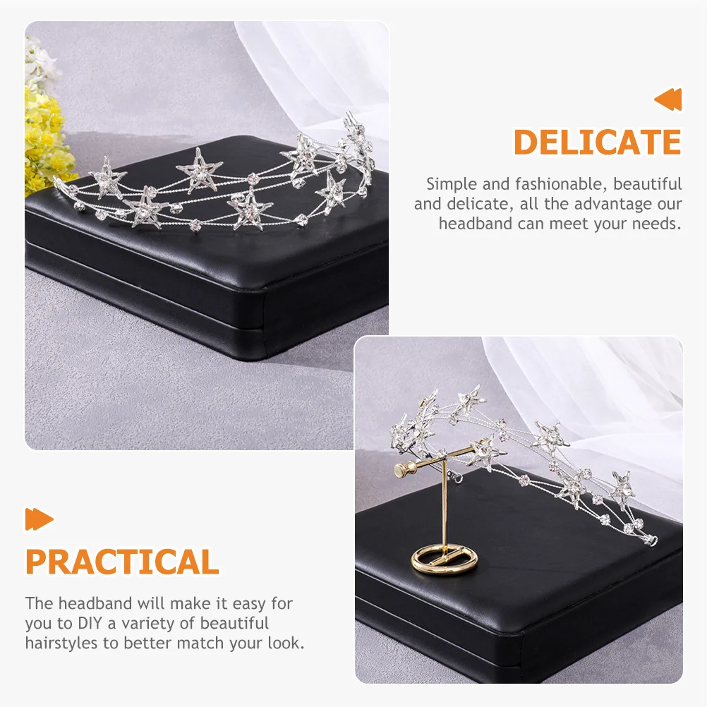 

Crystal Star Headband Bridal Tiaras Wedding Hair Accessories Birthday Crown Elegant Bridal Headpieces for Women
