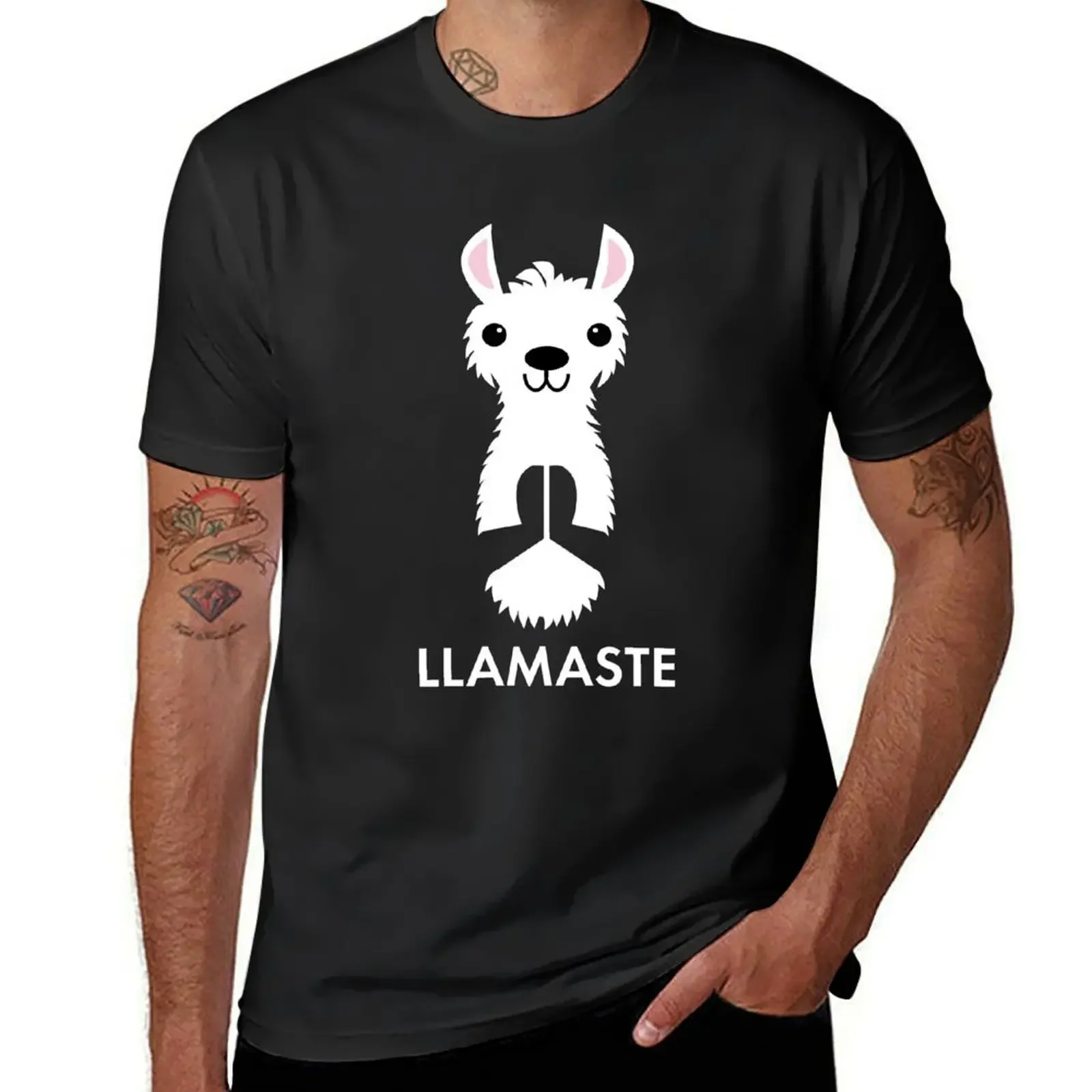 LLAMASTE: Funny Namaste Lama Alpaca Shirts & Gifts for Yoga Lovers T-Shirt cute tops plus sizes hippie clothes outfits for men