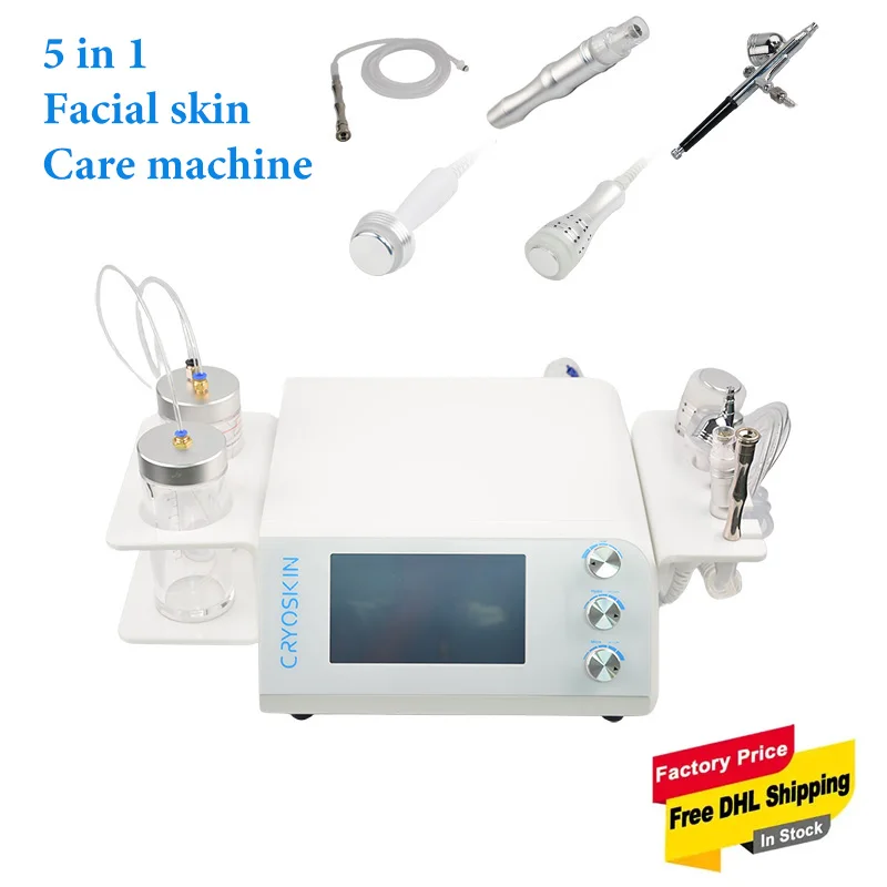 5 in 1 Oxygen Jet Water Aqua Dermabrasion microdermabrasion hydro machine Cold hammer face peeling skin renewal acne treatment