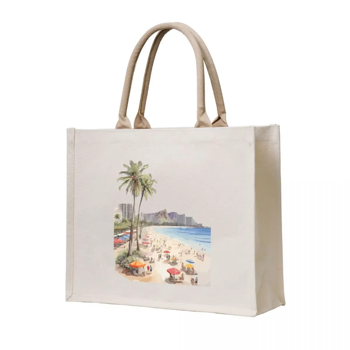 

Waikiki Mahalo Hawaiian Islands Beach Hula Tote Bag Shopping bags custom canvas bag tote bag men Beach
