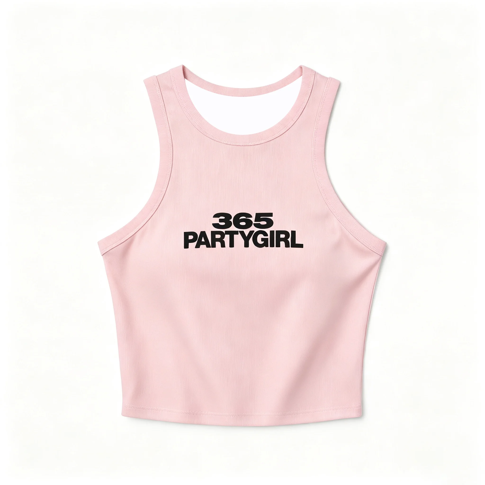 2026 New 365 Party Girl Women's Micro Rib Racer Tank Top Apple Brat Summer Fashionable Sleeveless Racerback Tank Top for Women