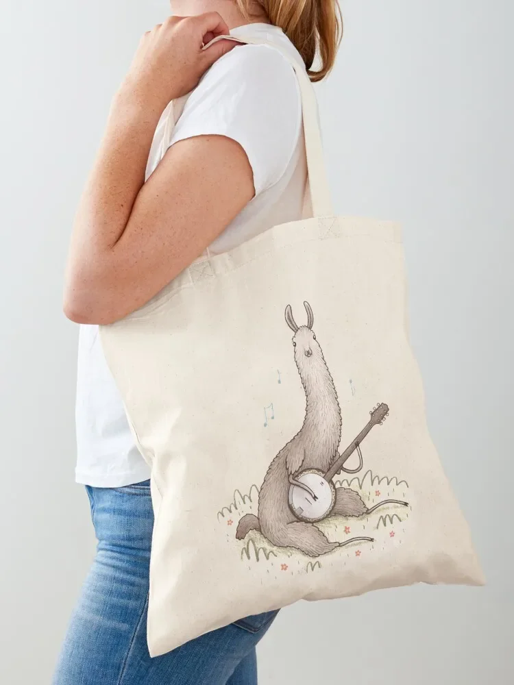 Banjo Llama Tote Bag Reusable bags canvas tote bag Tote Bag