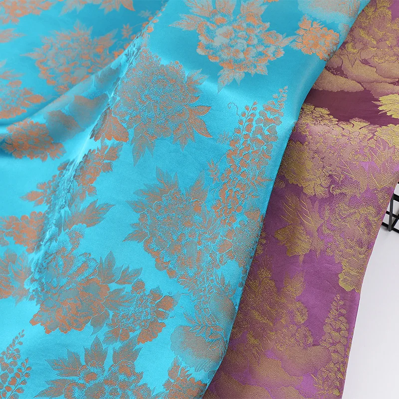 

Ткань жаккардовая двухцветная из полиэстера и акрила 100x150 см с традиционным китайским принтом для самостоятельного пошива ханьфу, ципао, пальто