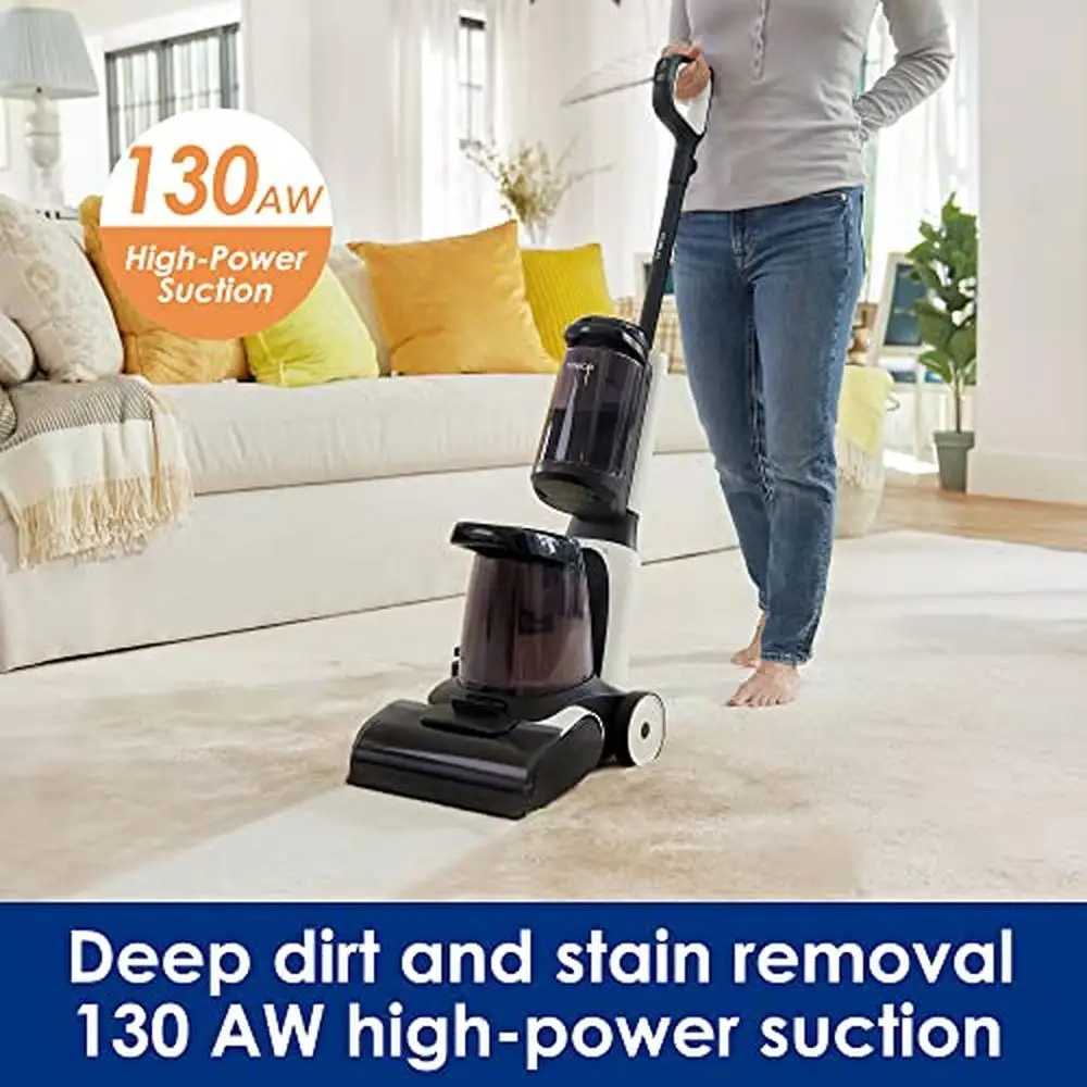 Carpet Cleaner Machine Upholstery Spot Cleaner-130AW Suction HeatedWash Technology Dry Mode 167°F Hot Air LCD Screen Animation