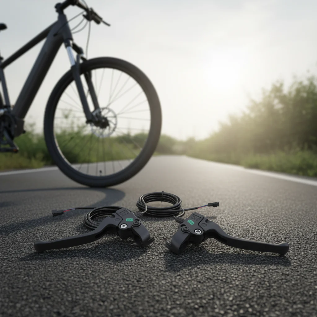 

Electric Bicycle Mechanical Brake Levers Black Aluminum Handlebar Parking Brake Lever For E-bike Cycling Replacement Accessories