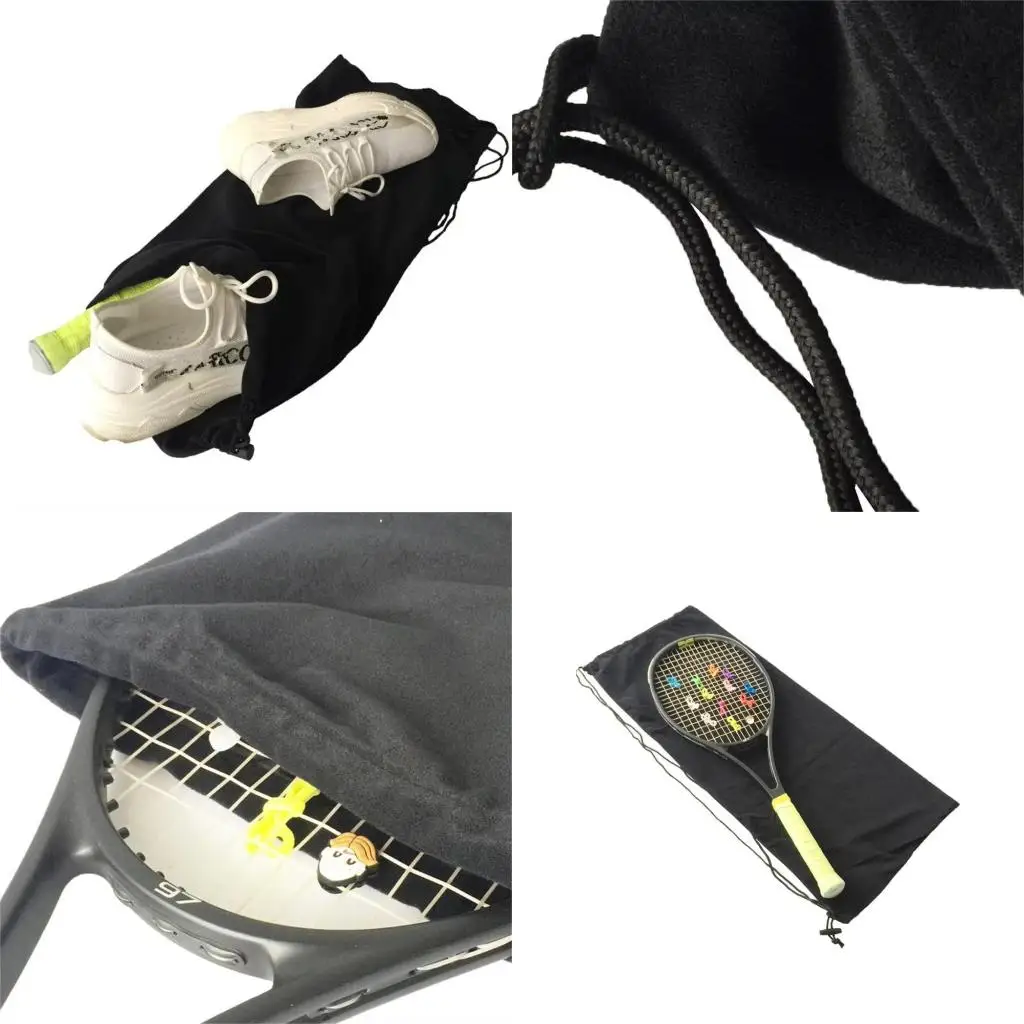

Q39E Бархатная сумка для ракетки для бадминтона Мягкая утолщенная сумка для теннисной ракетки с карманом на шнурке