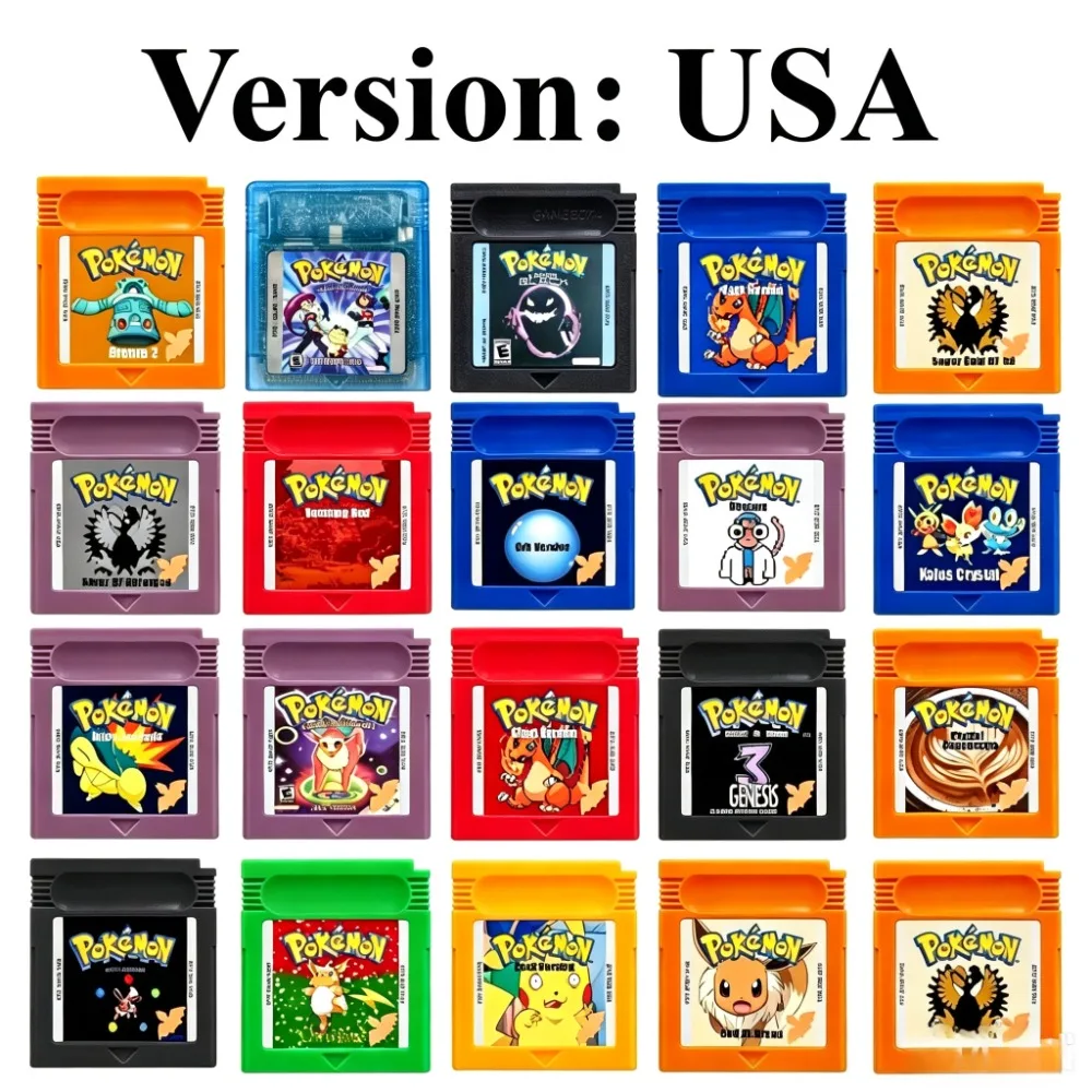 Cartucho de Videogame Retro GBC Coleção Clássica de RPG Aventura Versão EUA Compatível com Console Portátil Game Boy Color Nostálgico