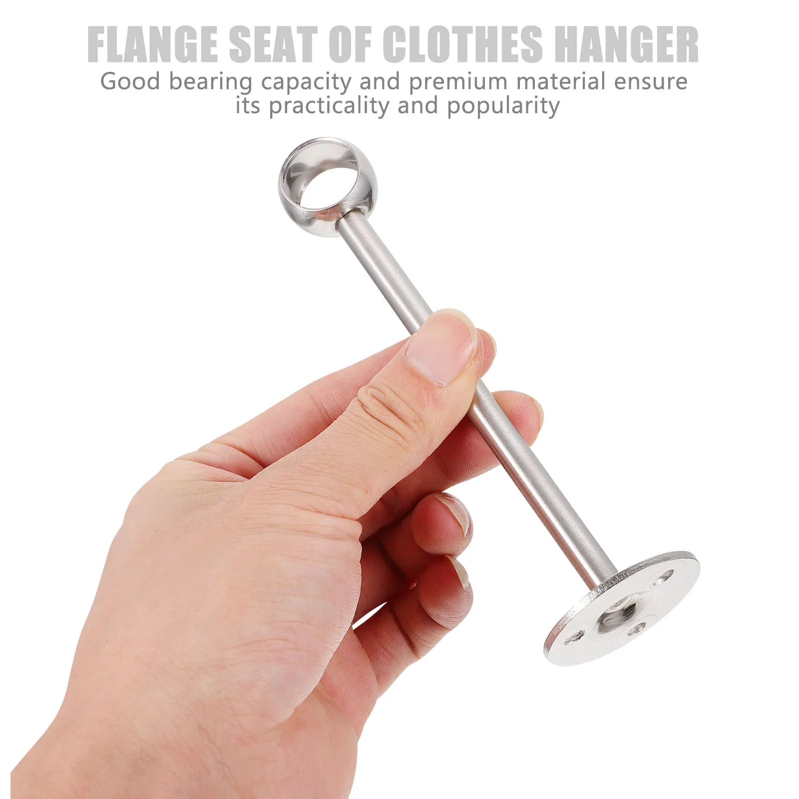

8Pcs Ceiling Mount Brackets Stainless Steel Closet Rod Brackets Heavy Load Capacity Curtain Rod Supports Quiet