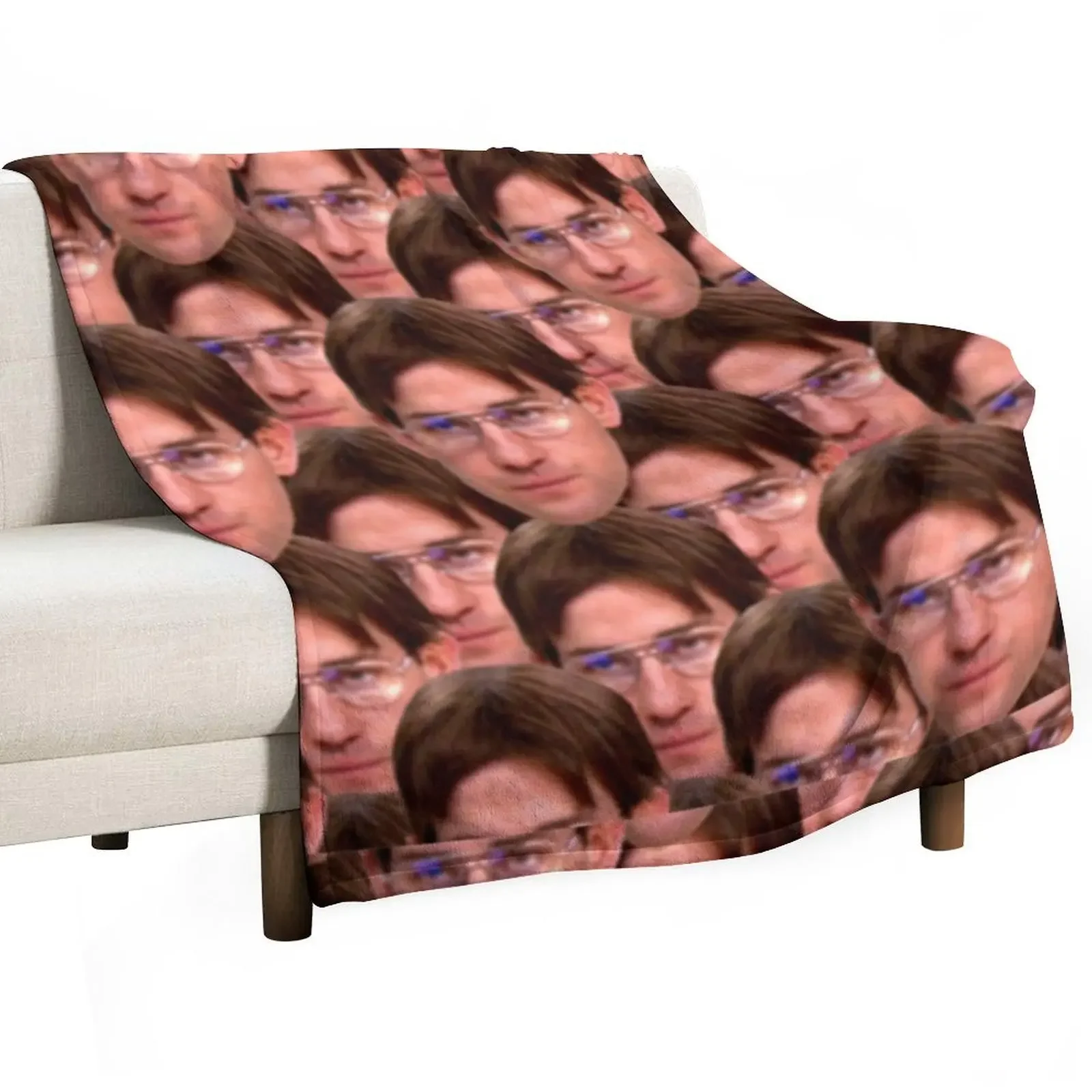 Jim Halpert Floating Head Throw Blanket christmas gifts wednesday Blankets