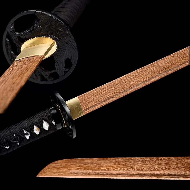 Custom-made Quality Iaito Training Sword, Type D Wooden Sword Handmade Japanese Ninja Katana Straight Blade Wood Saya Home Decor view 4