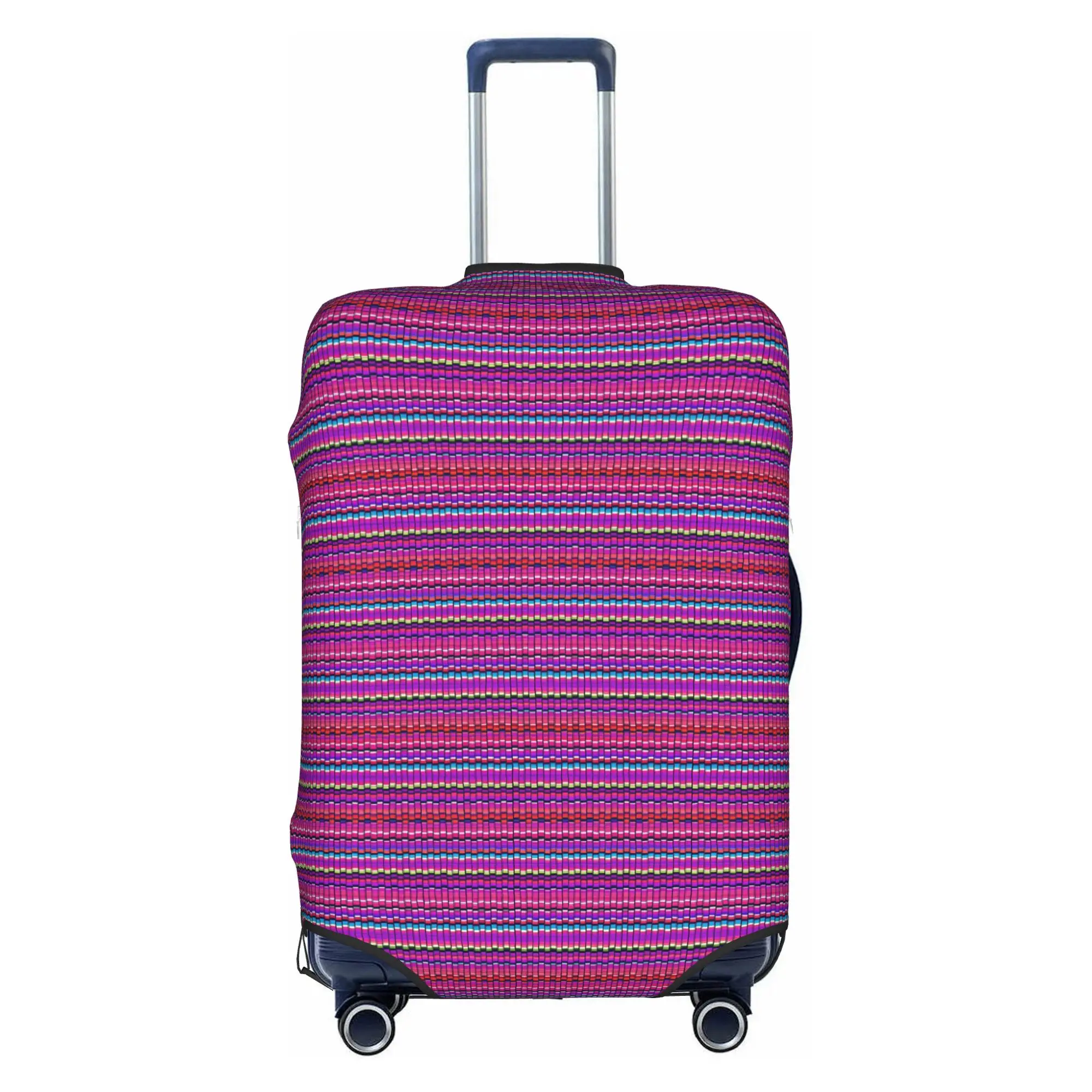 Cute Cinco De Mayo Mexican Serape Luggage Cover Protector Washable Colorful Geometric Stripes Travel Suitcase Covers