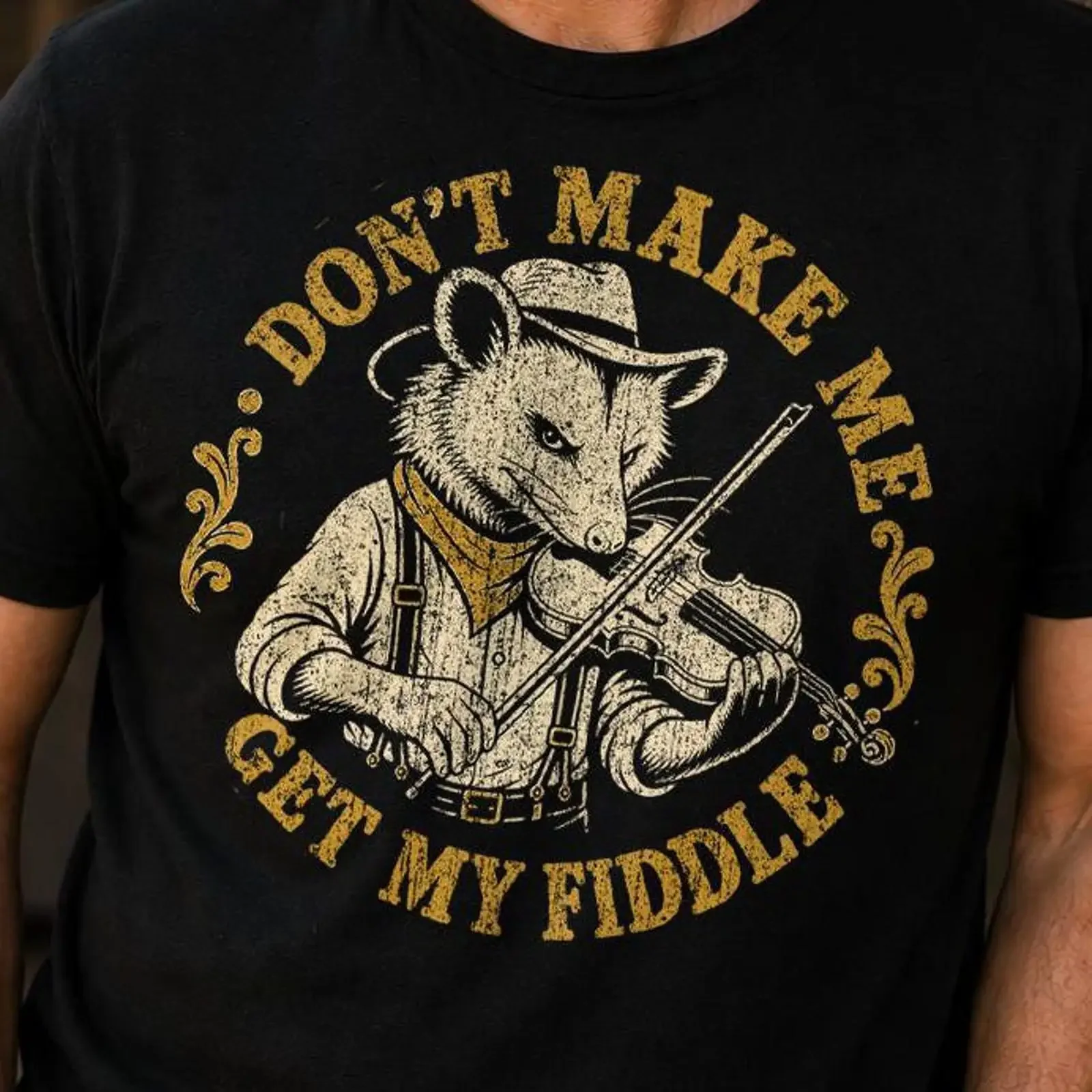 Don t Make Me Get My Fiddle Shirt Funny Bluegrass Fiddler Old Time Music Player vintage Washed graphic Stretched