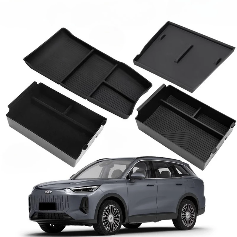 

For Chery Fulwin T9 Dedicated central control armrest box compartment storage box wireless charging silicone pad modification
