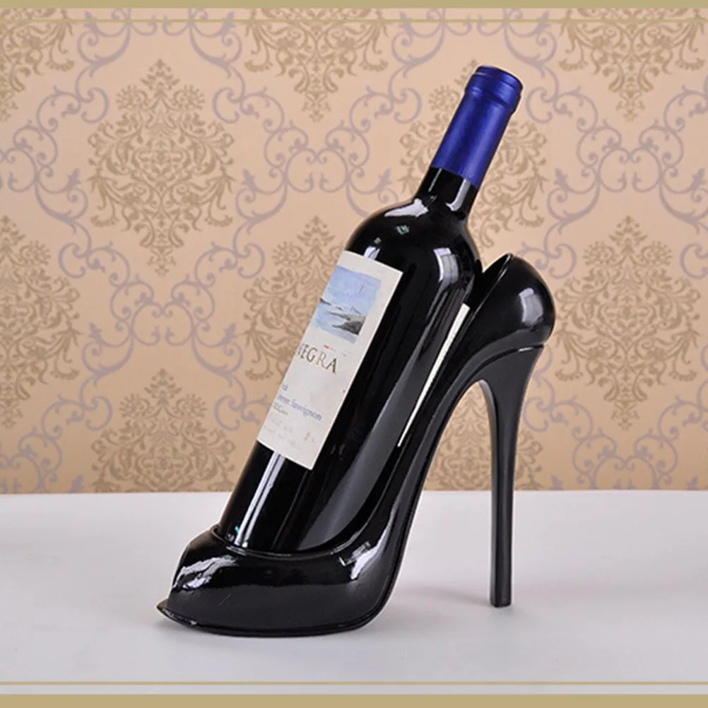 

Stylish High Heel Shoe Wine Holder Resin Home Decoration Rack for Bar Counter Or Restaurant Interior Black