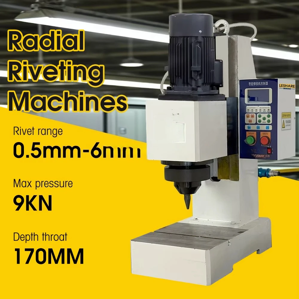 High-precision 9kn 14kn Fastener Diameter 2-9mm Pneumatic Orbital Riveters Industrial Radial Riveting Machine Tool
